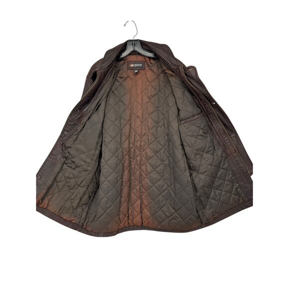 Banana Republic Cabinwear Tumble Leather Jacket Button Full Zip Closure Mens Med - Picture 3 of 11